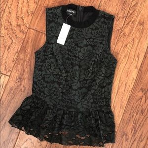 NEW BeBe sleeveless lace top